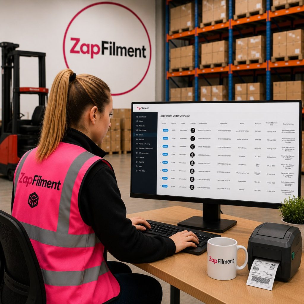 TikTok Shop fulfilment UK warehouse operative managing customer orders