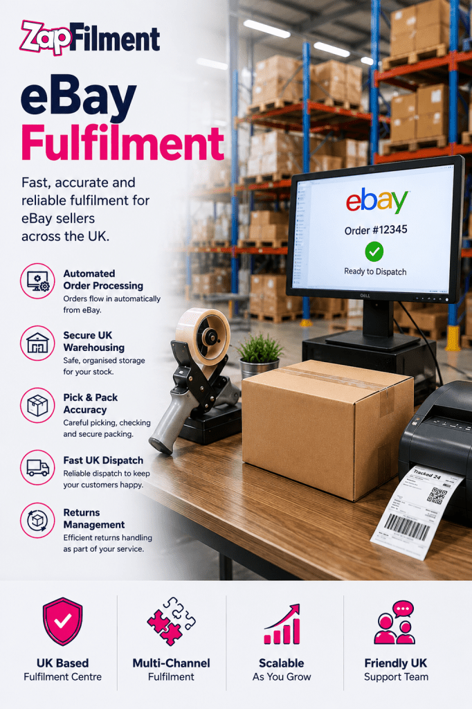 eBay fulfilment UK with automated order processing, pick and pack and secure warehousing