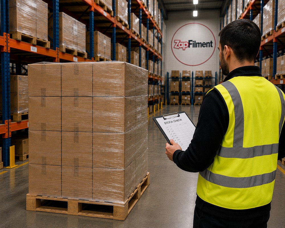 eBay warehousing and inventory management with secure pallet storage and stock checking