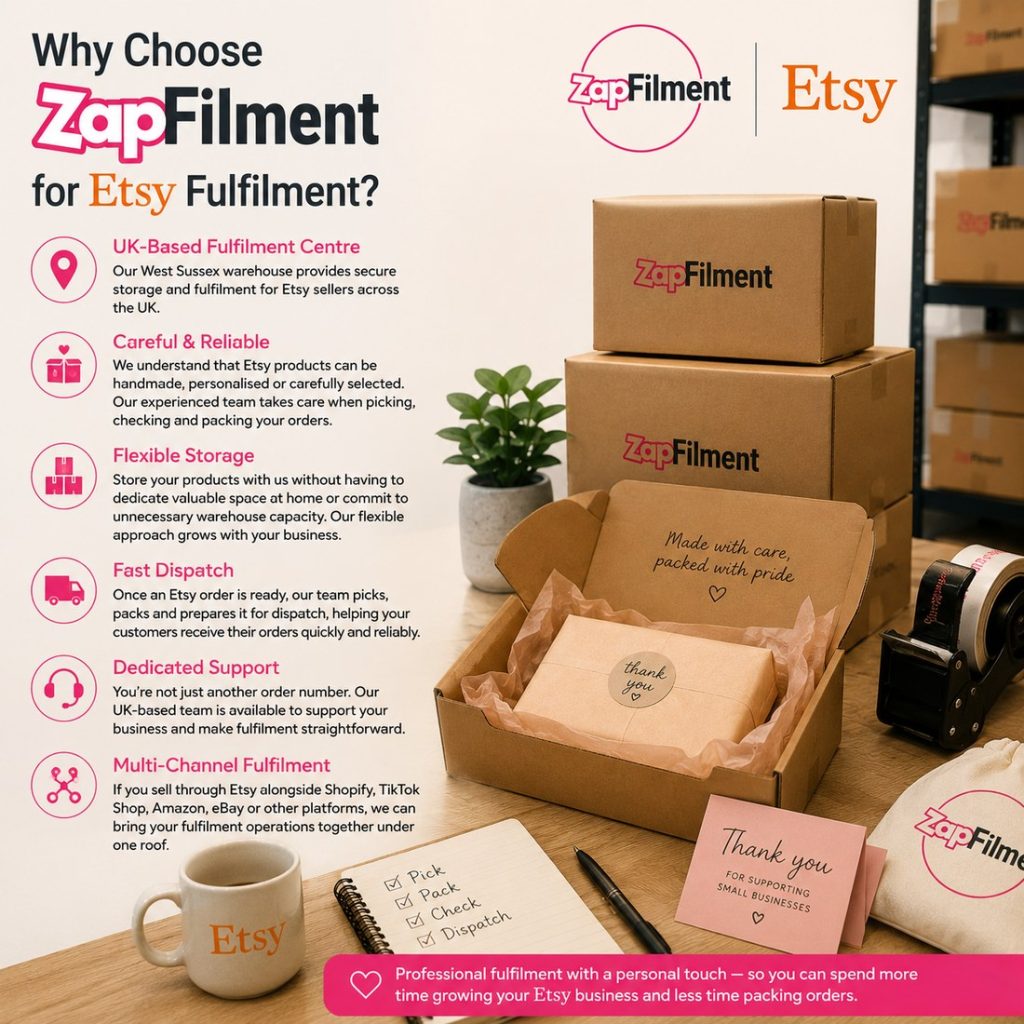 Why choose ZapFilment for Etsy fulfilment UK