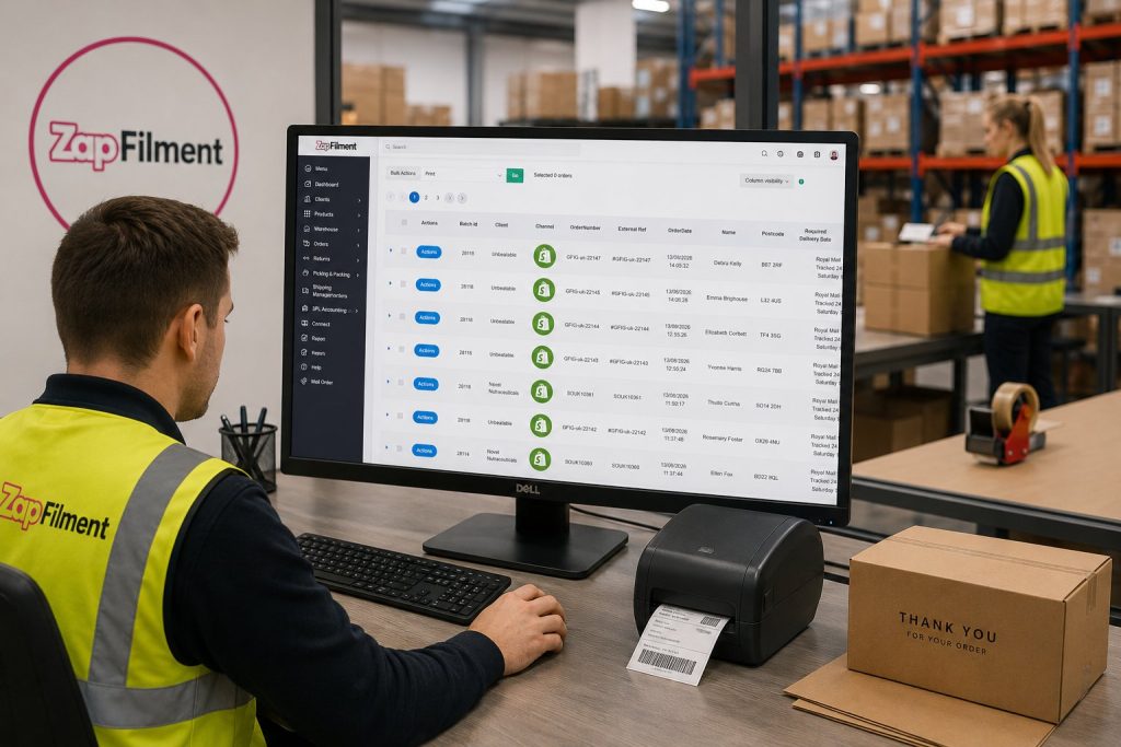 Shopify fulfilment order management system at ZapFilment
